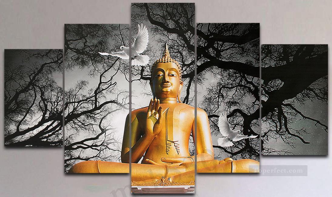Buddha and pigeon Buddhism Oil Paintings